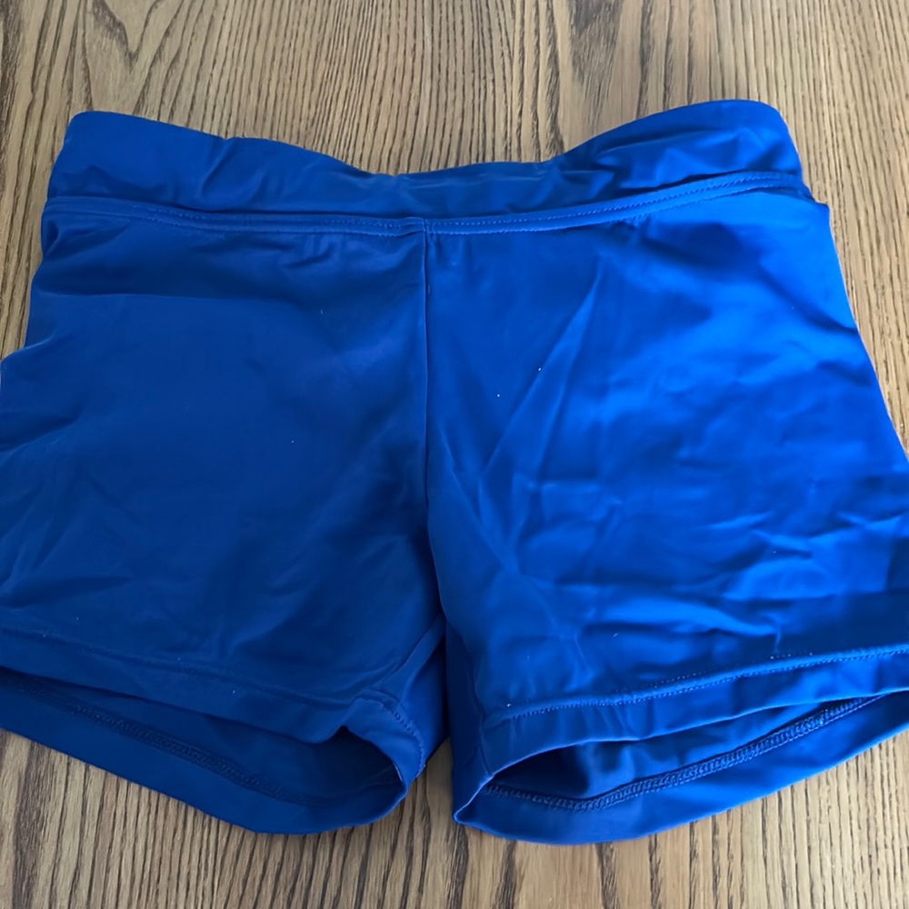 Girls blue dance or gymnastics shorts